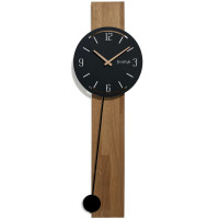 Drevené nástenné hodiny s kyvadlom Naturale 30cm Flexistyle z241oval, čierna